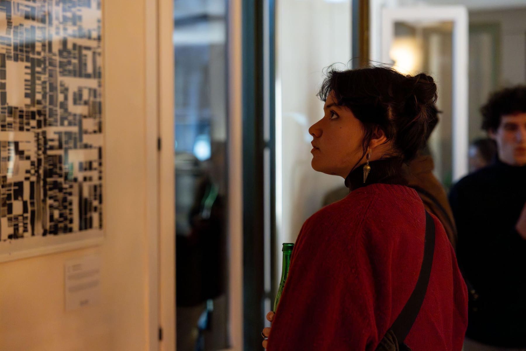 Visitante observando la exposición